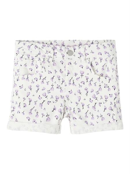 NAME IT Blomstrede Denim Shorts Rose Bright White